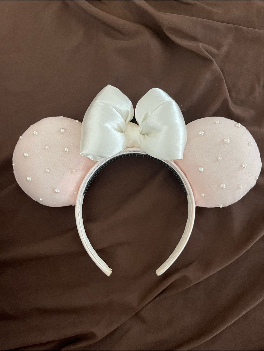 Pink Minnie Ears Headband with Satin Bow